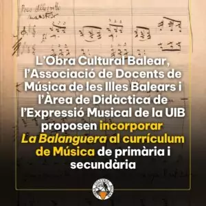 Demanen 'La Balanguera' al currículum musical de les illes